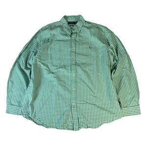 Polo Ralph Lauren Button Down Shirt Long Sleeve Green Gingham Check Plaid XXL